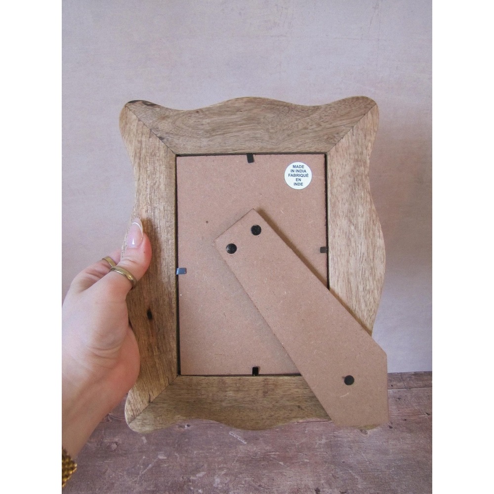 Vintage Wood Wavy Edge Photo Frame - Farmhouse 4 x 6 Picture Frame - Picture 11 of 11